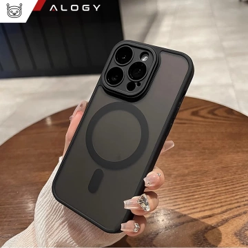 Hülle für Apple iPhone 14 Pro Alogy MagSafe Hybrid Matte Case Matte Cover mit Linsenschutz Schwarz