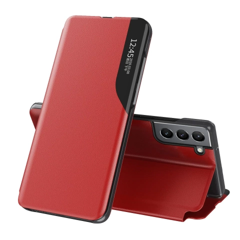 Eco Leather View Case elegant flip case with stand function for Samsung Galaxy S22 (S22 Plus) red