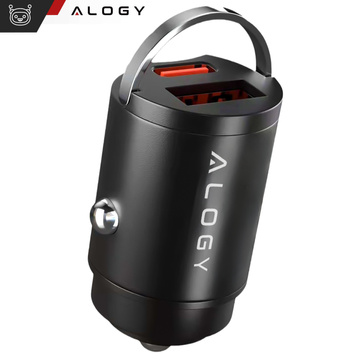 USB QC 4.0 nabíjačka do auta USB-C typ C PD 30 W Rýchly výkon pre telefón do auta Alogy Čierna