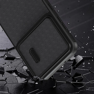 Броньований чохол Nillkin Textured S Case для Samsung Galaxy S23 з кришкою камери чорний