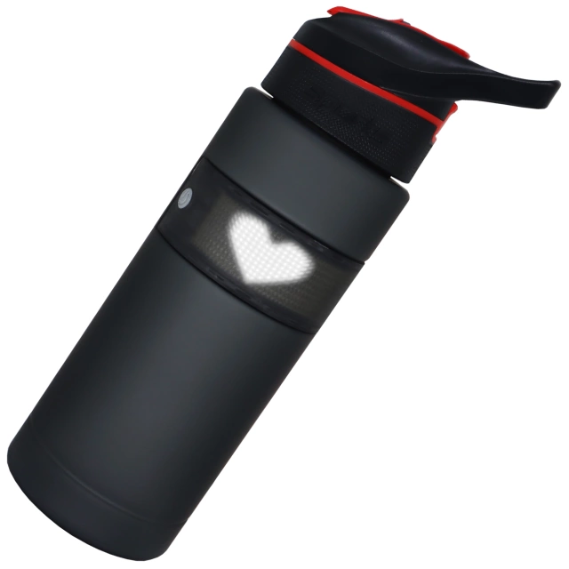 Alogy FitBottle™ 800ml inteligentná fľaša na pitie s LED displejom a Bluetooth pripojením, slamka, motivačná, opakovane použiteľná - čierna