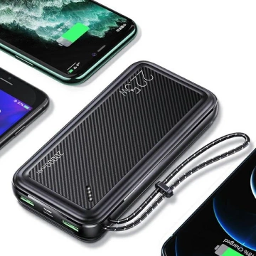 USAMS Powerbank PB60 20000mAh 22.5W 2xQC3.0 PD Fast Charge чорний/чорний 20KCD16801 (US-CD168)
