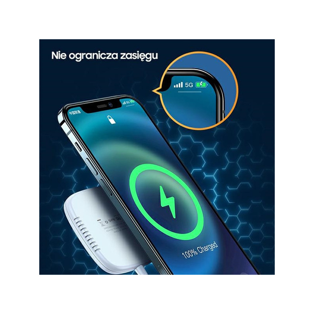 Індукційний зарядний пристрій USAMS US-CD159 magnetic W1 15W Extra-thin iPhone 12 series black/black CD159DZ01