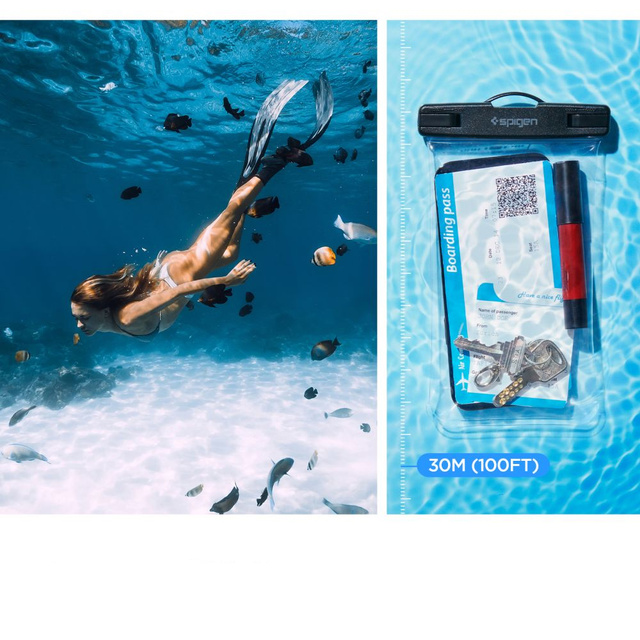 Universal 6.9 Spigen A601 IPX8 Crystal Clear waterproof case