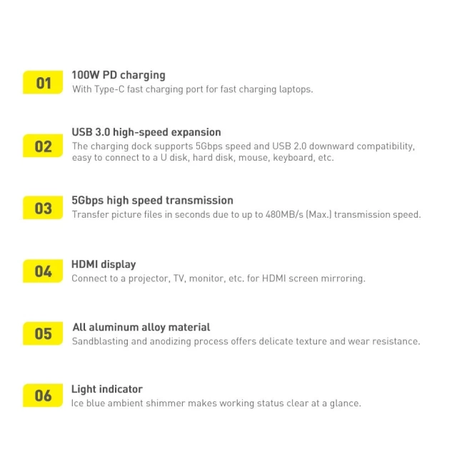Baseus Metal Gleam Series multifunkčný USB HUB 7v1 Type C HDMI TF PD čítačka kariet sivá (WKWG020113)