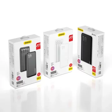 Dudao K6Pro Universal 10000mAh Power Bank s USB káblom, USB Type C, Lightning white (K6Pro-white)