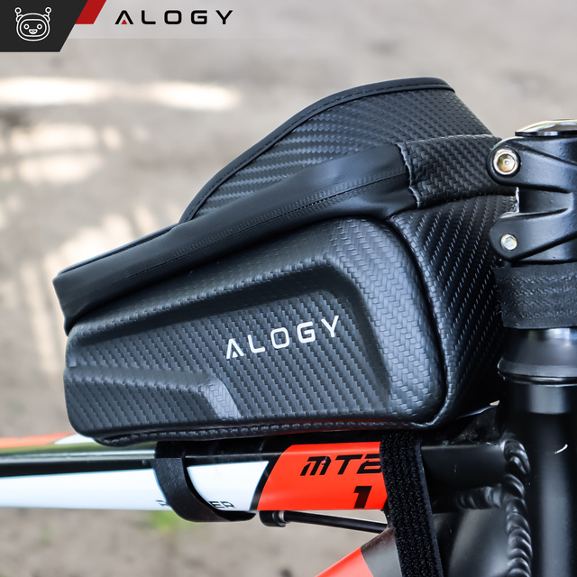 Puzdro na cyklistickú tašku na telefón 6,7 palcová taška držiak rámu na bicykel priestranný 2l vodeodolný Black Alogy