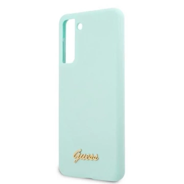 Guess GUHCS21MLSLMGLB S21  G996 niebieski/blue hardcase Silicone Script Metal Logo