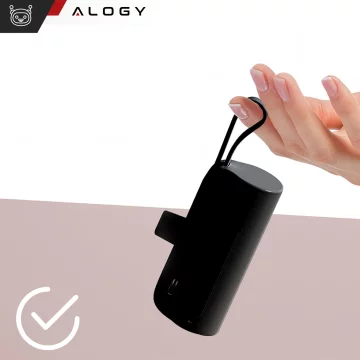 PowerBank 5000mAh Alogy kapesní malá externí nabíječka Power Bank USB-C a lightning Black