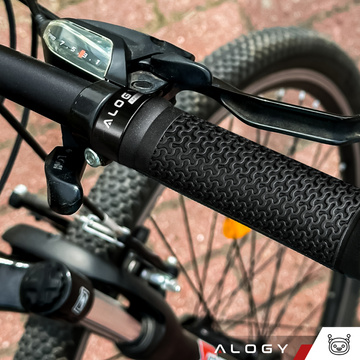 Gripy na kolo, ergonomické rukojeti řídítek, pro MTB kolo Alogy Sport, černá [2 ks]
