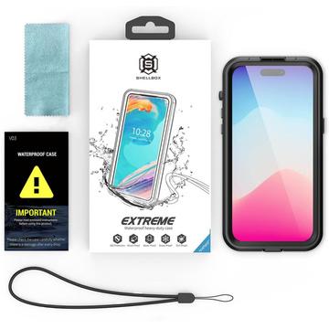 Case for iPhone 15 Plus waterproof Mag Safe Case armored waterproof housing black and gray