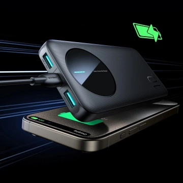 Powerbank Joyroom 10000mAh 12W 3 USB-Anschlüsse Schnellladung schwarz