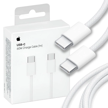 Kábel Apple USB-C na USB-C 1 m, 60 W, biely, odolný, originálny
