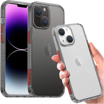 Alogy Protective Case Protective Cover for Apple iPhone 14 Black and Clear Glass