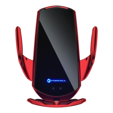 Автомобільний зарядний пристрій Forcell HS1 Auto IR Qi 15W Induction Red