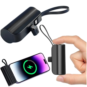 PowerBank 5000mAh Alogy vrecková malá externá nabíjačka Power Bank USB-C a lightning Black