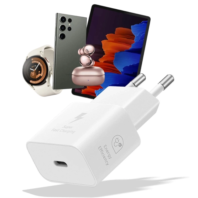 Оригінальний настінний зарядний пристрій Samsung EP-T2510NWE Fast Charging PowerDelivery PD 25W White