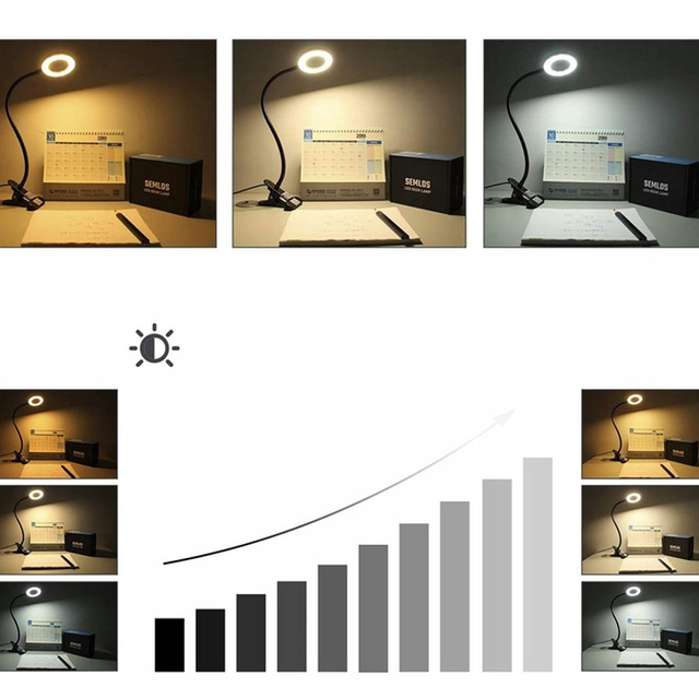 Lampe flexibler Ring Lampe Alogy Clipring für Schreibtisch flexible Universalfernbedienung USB Schwarz