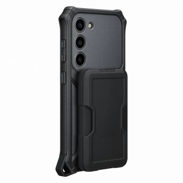 Pouzdro Samsung Rugged Gadget pro Samsung Galaxy S23 pancéřový stojánek na krycí kroužek šedý