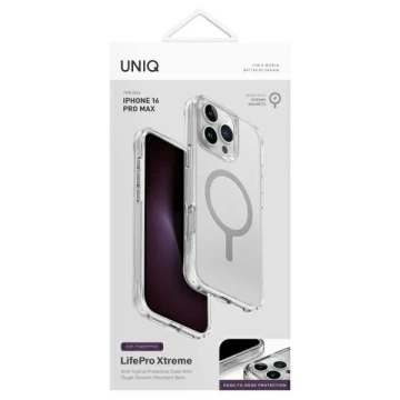 UNIQ LifePro Xtreme Hülle für iPhone 16 Pro Max 6,9" Magclick Charging Transparent/Frost Clear