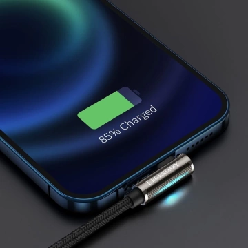 Baseus Legendary кутовий нейлоновий кабель USB - Lightning для гравців 2.4A 1м чорний (CALCS-01)