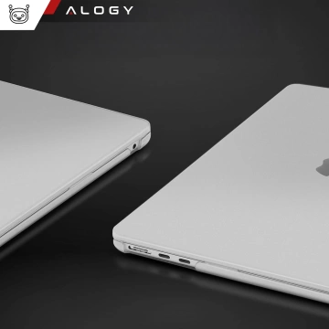 Ochranné puzdro pre Apple Macbook Air 15 M2/M3/M4 2023/2024/2025 Alogy AirGuard™ Flexibilné puzdro Matné Priehľadné Biele