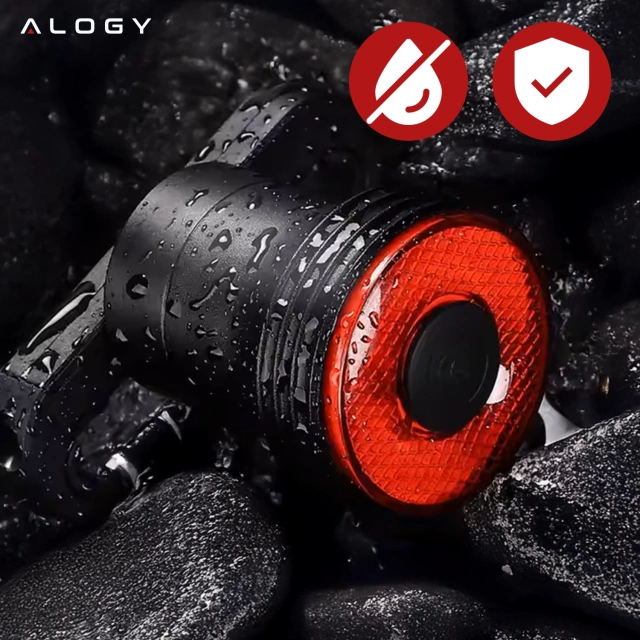 Задній ліхтар велосипедний для задньої частини велосипеда LED освітлення задній ліхтар червоний алюміній водонепроникний IPX4 50lm Alogy