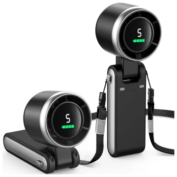 Stolný ventilátor stojaci ventilátor malé obehové čerpadlo s klipom bezdrôtové ručné 500mAh USB-C Alogy White