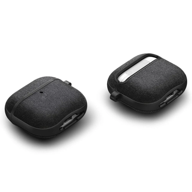 Puzdro Spigen Urban Fit pre Apple AirPods 4 s karabínou, čierna