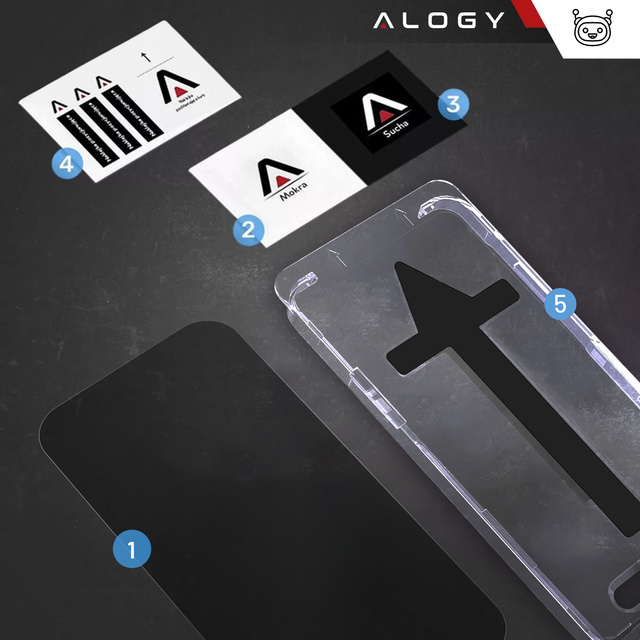 Tempered glass Privacy for Apple iPhone 16 Pro Max 9H Alogy Privacy EasyShield™️ with mounting frame