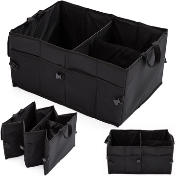 Car organizer trunk bag trunk XXL trunk 6 pockets for phone book drinks tissues Black 2x headrest holder