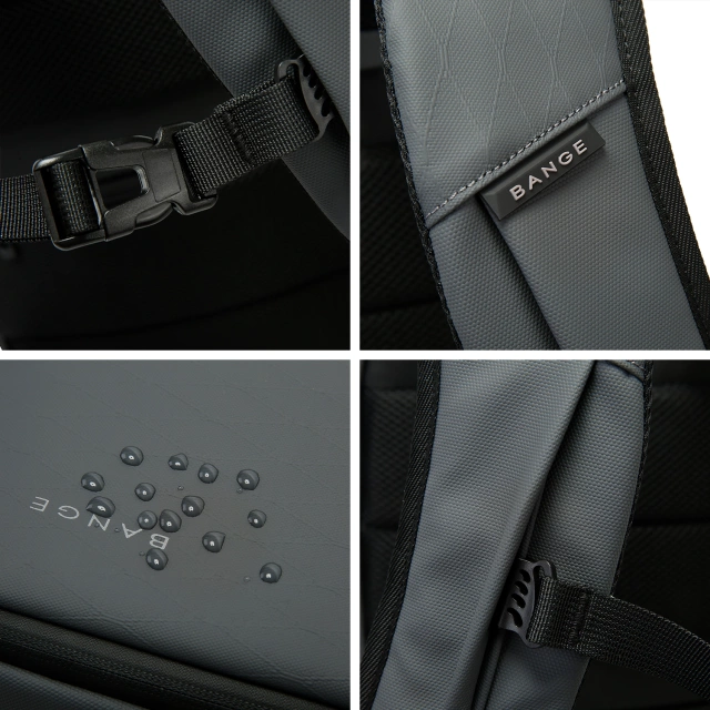 Bange Waterproof Backpack for Laptop 15.6" City Travel 45x30x16 cm for Work Airplane Men's Women's with USB Port Black