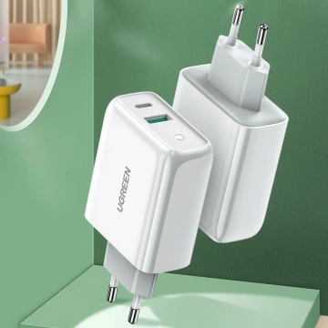 Ugreen rychlá nabíječka USB typu C / USB 36 W Quick Charge 4.0 Power Delivery bílá (60468 CD170)