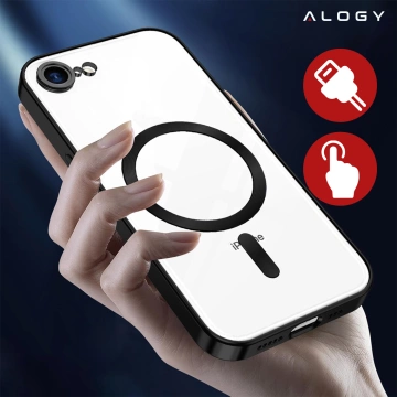 Pouzdro Alogy LuxeShield™️ Glamour Luxury Ring MagSafe s krytem fotoaparátu pro Apple iPhone 16e, černé