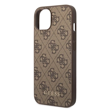 Etui Guess GUHCP15MG4GFBR für iPhone 15 Plus 6,7" Hartschale 4G Metal Gold Logo braun/braun