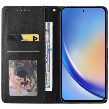 Schützende Flip-Leder-Brieftasche Alogy Wallet Case Handyhülle für Samsung Galaxy A54 5G Schwarzes Glas