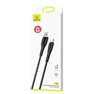 USAMS kabel U38 USB-C 5A Fast Charge pro OPPO/HUAWEI 1m černý