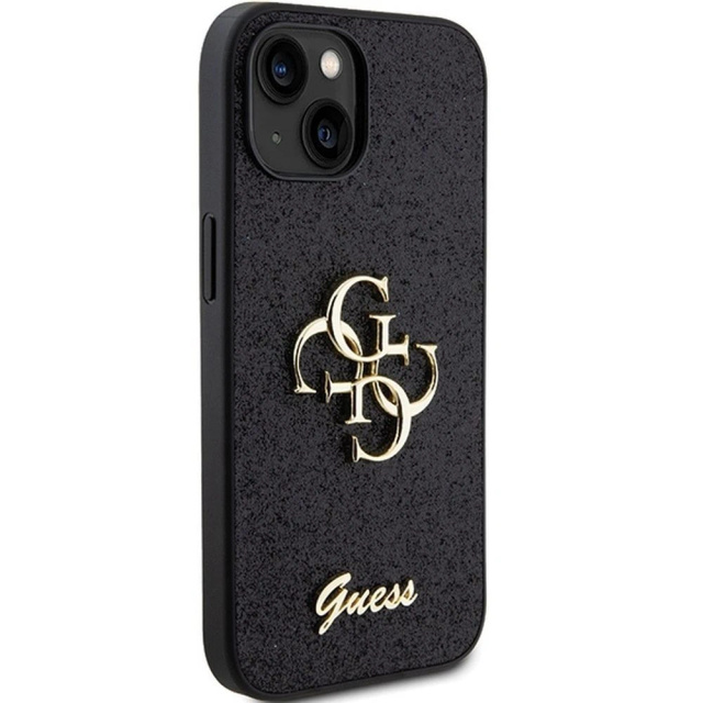 Оригінальний GUESS Hardcase GUHCP15SHG4SGK Case для iPhone 15 (Fixed Glitter Big 4G / чорний)