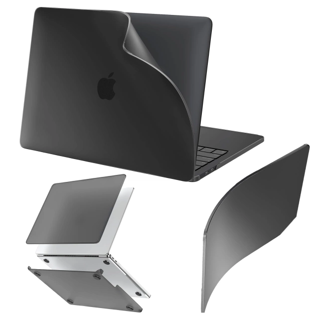 Pouzdro pro Apple Macbook Air 13 13,3" - 2018-2021 (M1 A2337/A2179/A1932) Alogy AirGuard™ Flexibilní pouzdro Matně černé