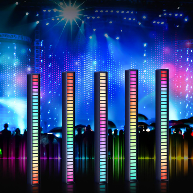 RGB LED lampa USB lampa blikajúca v rytme hudby Smart Bar 18 cm farebný 32bit Gaming Alogy Black