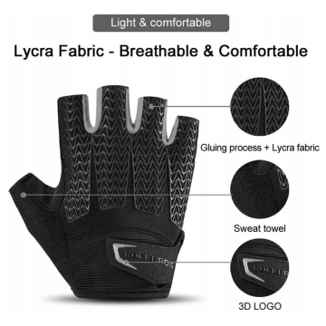Rockbros S169BGR XL cycling gloves with gel inserts - gray