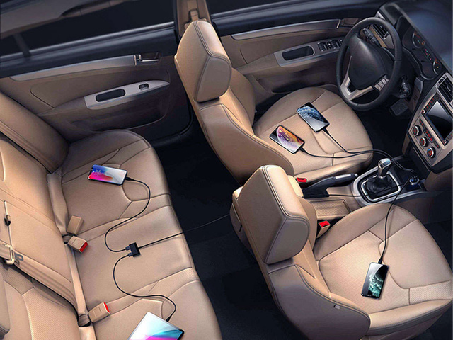 Autonabíječka JOYROOM, 5x USB 1,5m 6,2A konektor