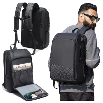 Bange Waterproof Backpack for Laptop 15.6" City Travel 45x30x16 cm for Work Airplane Men's Women's with USB Port Black