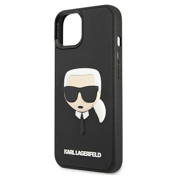 Karl Lagerfeld KLHCP13SKH3DBK iPhone 13 mini 5,4" čierny/čierny pevný obal 3D gumená Karlova hlava