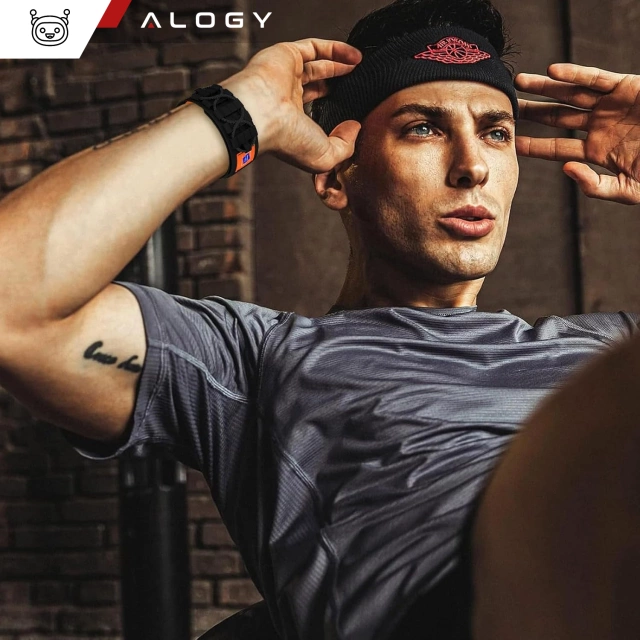 Ремінець Alogy Nylon Strap with Velcro для Apple Watch 42/44/45/49mm Black