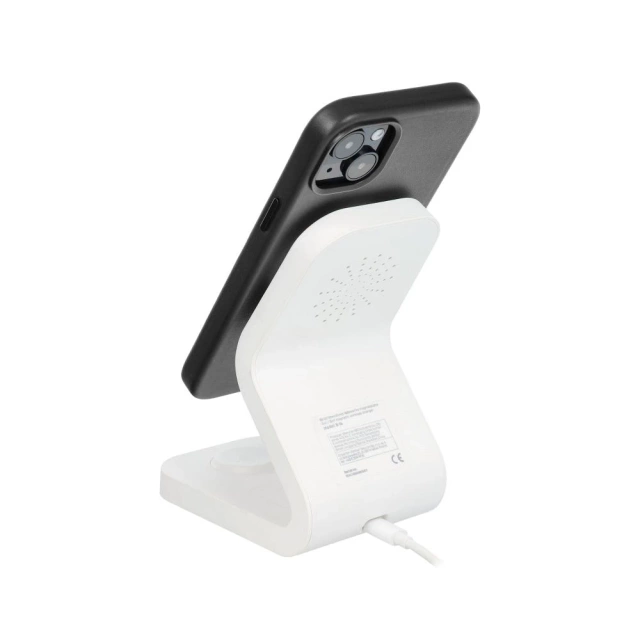 Leather Mag Cover case compatible with MagSafe for Apple iPhone 15 Plus black