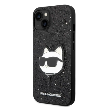 Ochranné pouzdro na telefon Karl Lagerfeld KLHCP14MG2CPK pro Apple iPhone 14 Plus 6,7" černo/černé pevné pouzdro Glitter Choupette Patch