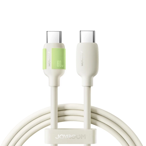 Kábel Joyroom S-A53 60W USB-C - USB-C 1,2 m, žiarivka béžová