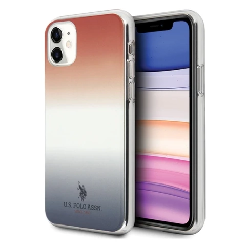 US Polo Gradient Pattern Collection Pouzdro na telefon iPhone 11 červeno-modré/modré