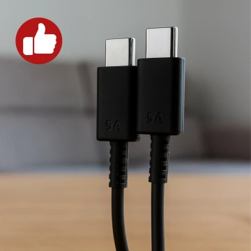 Originální kabel USB-C 5A 1,8 m Samsung EP-DX510, rychlé nabíjení, nabíječka a přenos dat, černý